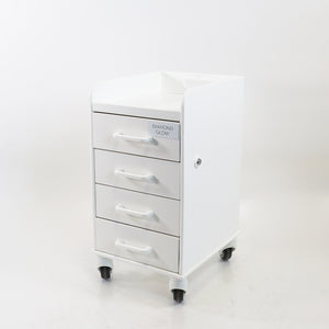 DiamondGlow Skin Resurfacing Rolling Cart w Drawers Mobile Facial Diamond Glow