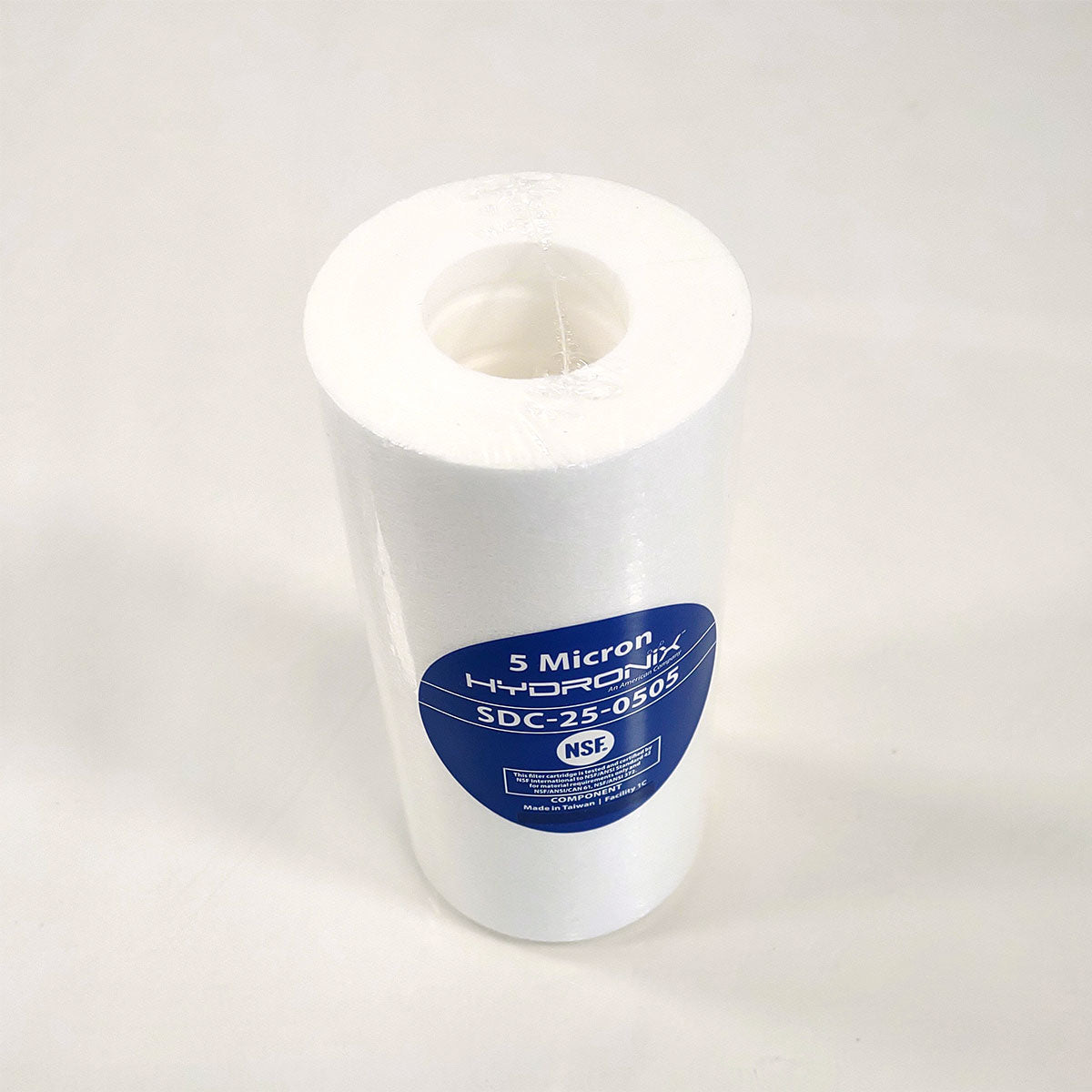 Hydronix 5-Micron Filter White Cartridge SDC-25-0505 Sediment NSF 2.5in x 5in