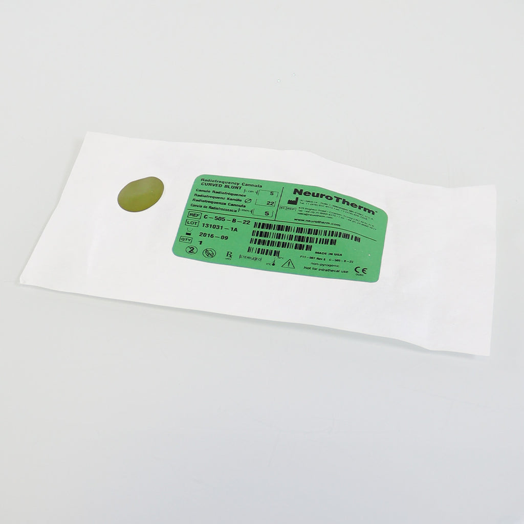 NeuroTherm RadioFrequency Disposable Cannula Curved Blunt C-505-B-22 Exp-2016