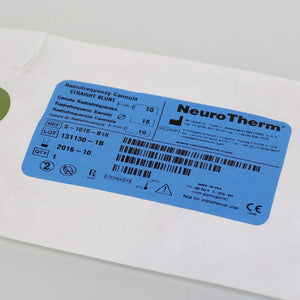 NeuroTherm RadioFrequency Disposable Cannula Straight Blunt S-1010-B-18 Exp-2016