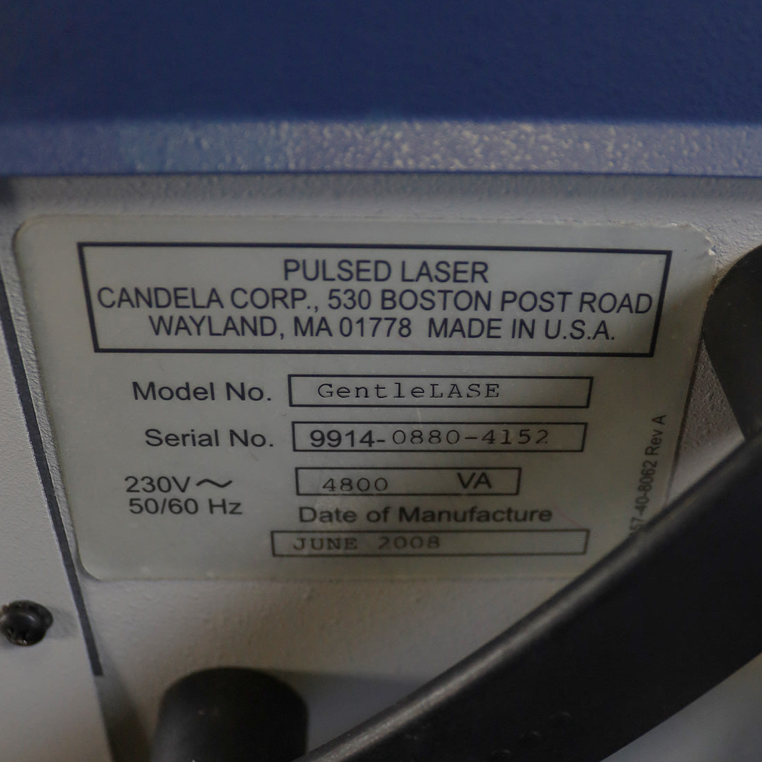 2008 Candela GentleLASE Mini GL Pulsed Laser Alexandrite MGL 755nm Gentle Lase