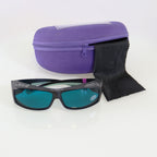 EnLighten Optic PPE Laser Safety Glasses Black Frame Aqua Lens 670nm 1064nm OD7