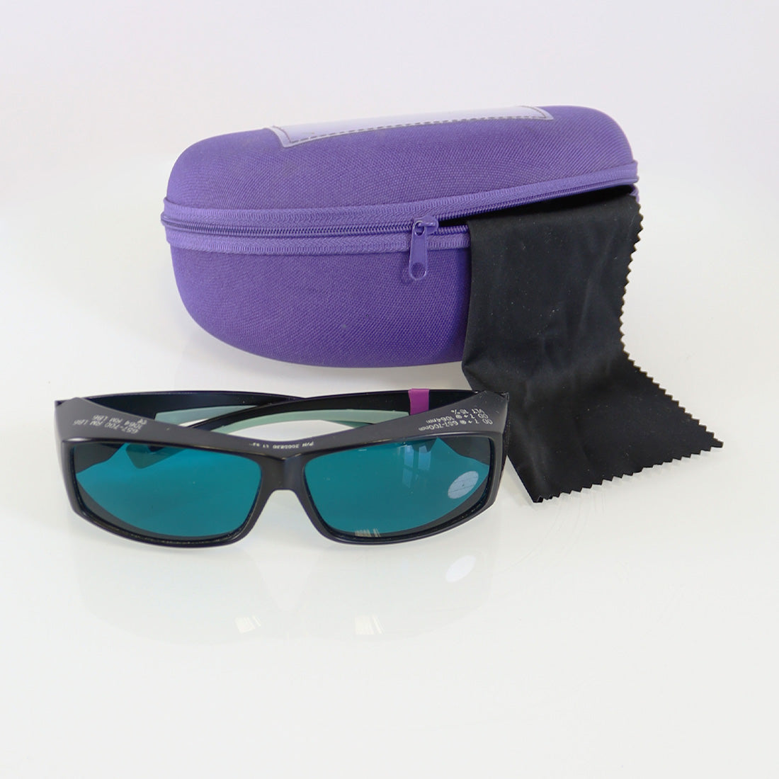EnLighten Optic PPE Laser Safety Glasses Black Frame Aqua Lens 670nm 1064nm OD7