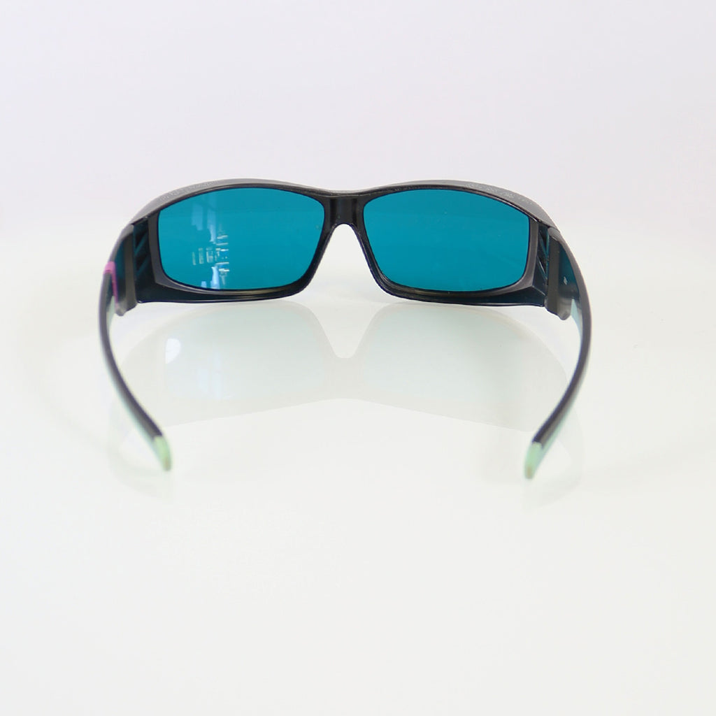 EnLighten Optic PPE Laser Safety Glasses Black Frame Aqua Lens 670nm 1064nm OD7