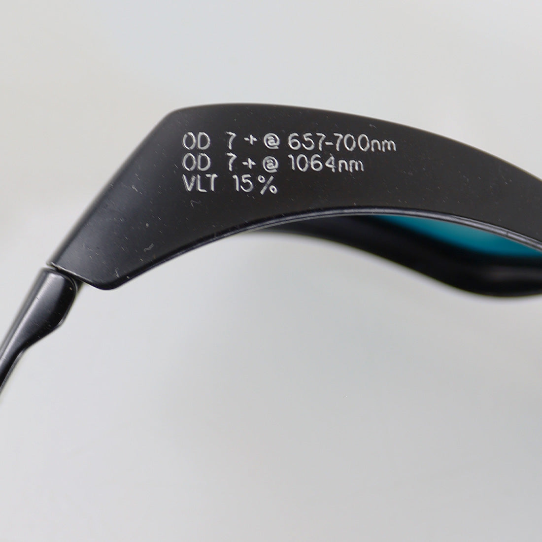 EnLighten Optic PPE Laser Safety Glasses Black Frame Aqua Lens 670nm 1064nm OD7