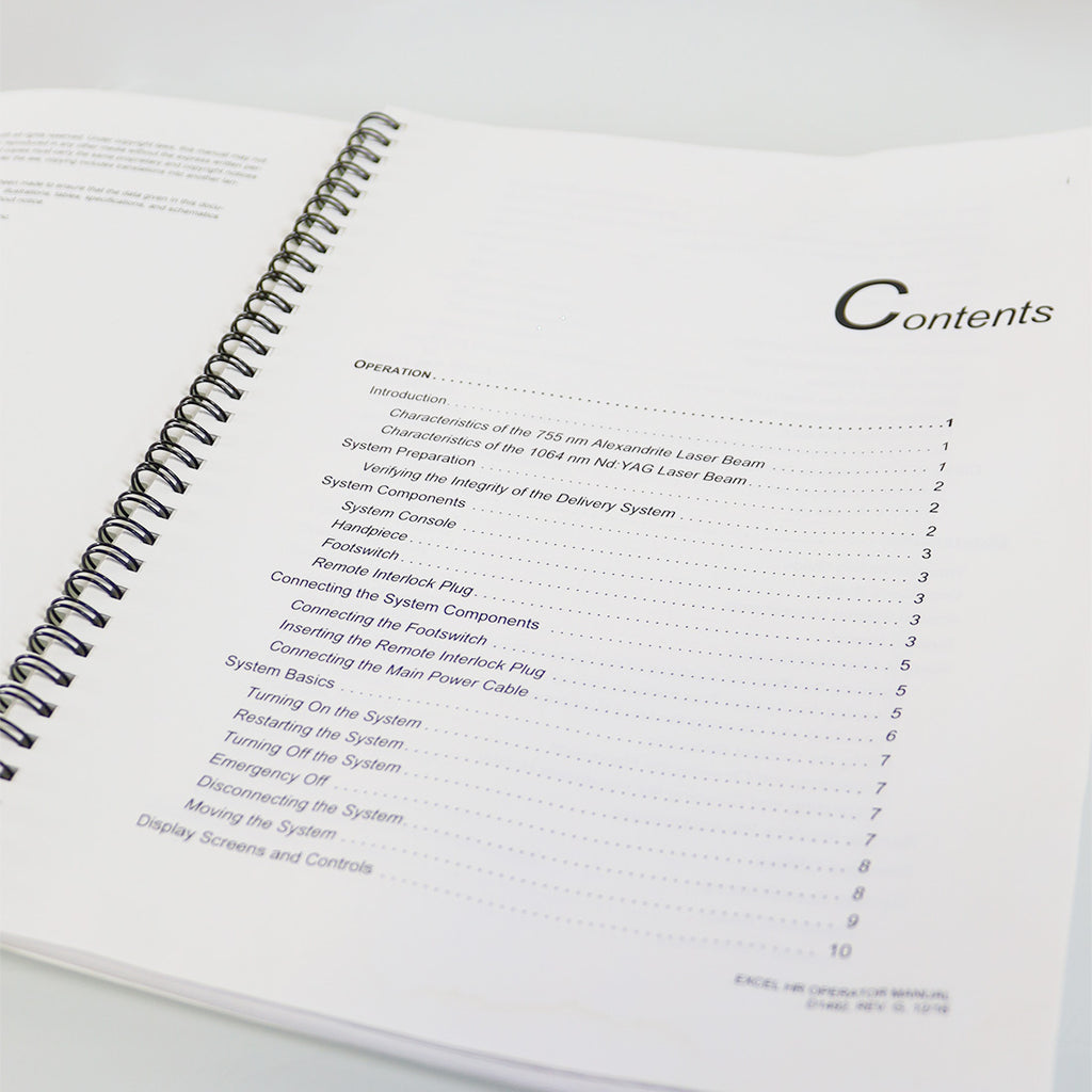 Cutera Excel HR Laser Operator Manual 755 1064nm Nd Yag User Guide Operation