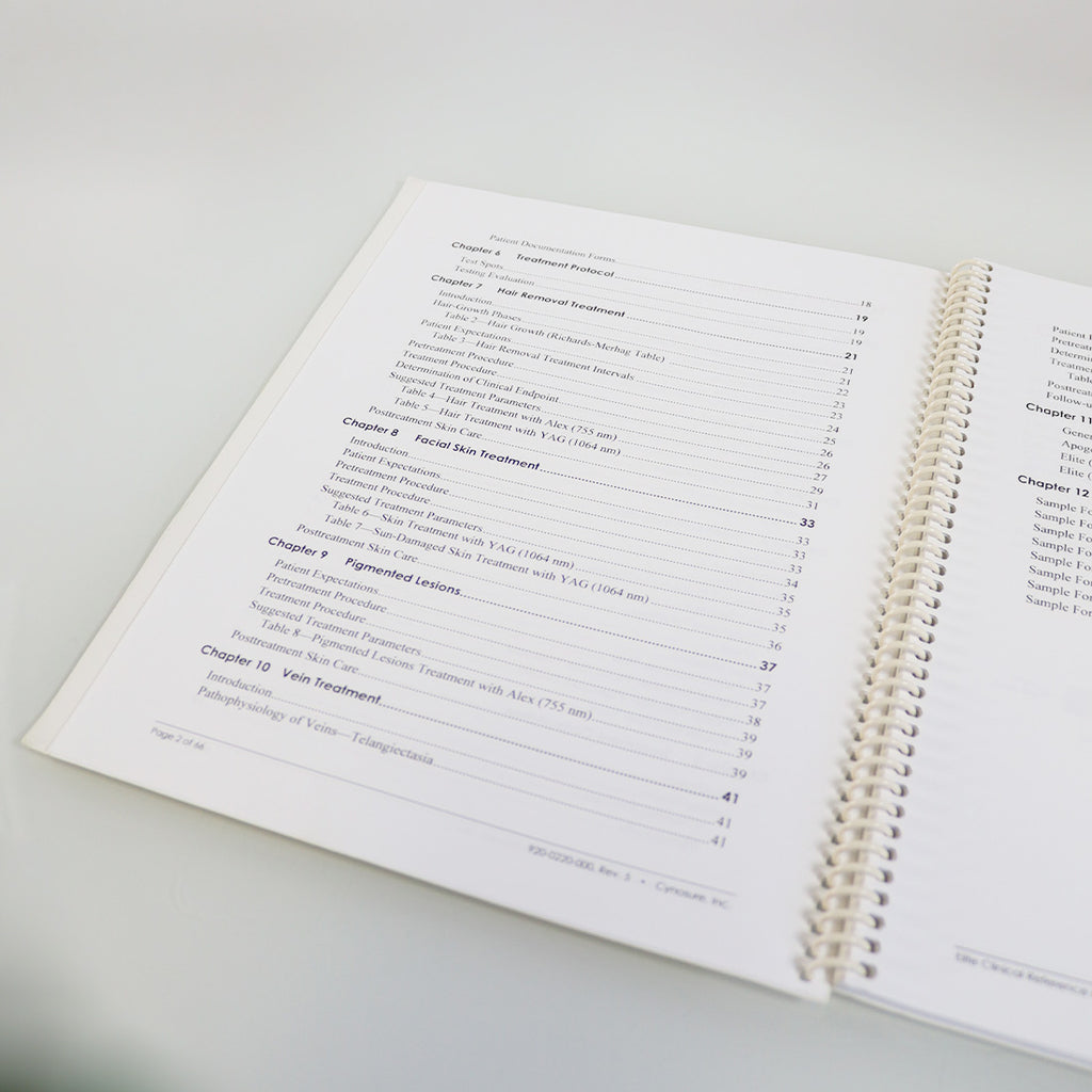 Cynosure Lasers Elite Acclaim Apogee Clinical Reference Manual Operator Guide