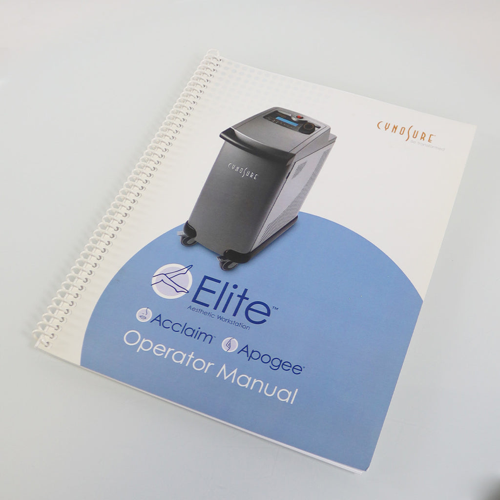 Cynosure Elite Acclaim Apogee Laser Operator Manual Reference Guide Parameters