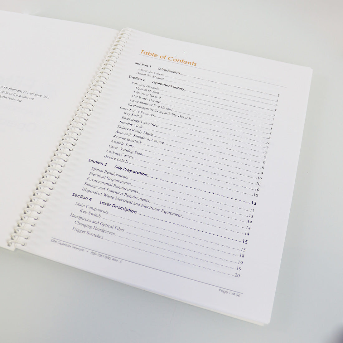 Cynosure Elite Acclaim Apogee Laser Operator Manual Reference Guide Parameters
