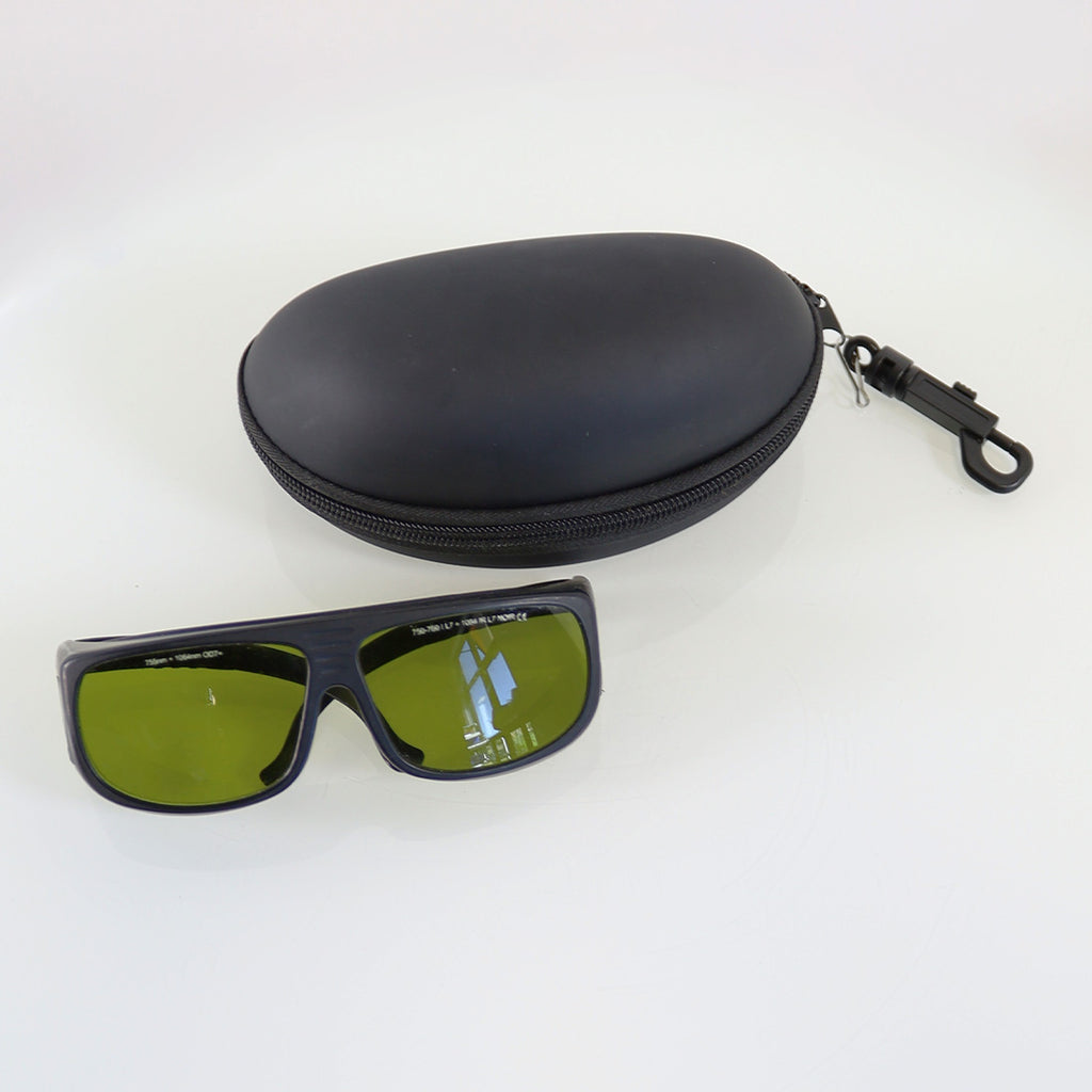 Dioptika Optic PPE IPL Safety Glasses Black Frame Green Lens 755nm 1064nm OD7+