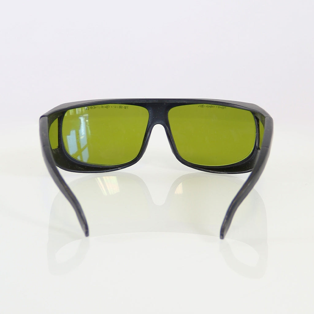 Dioptika Optic PPE IPL Safety Glasses Black Frame Green Lens 755nm 1064nm OD7+