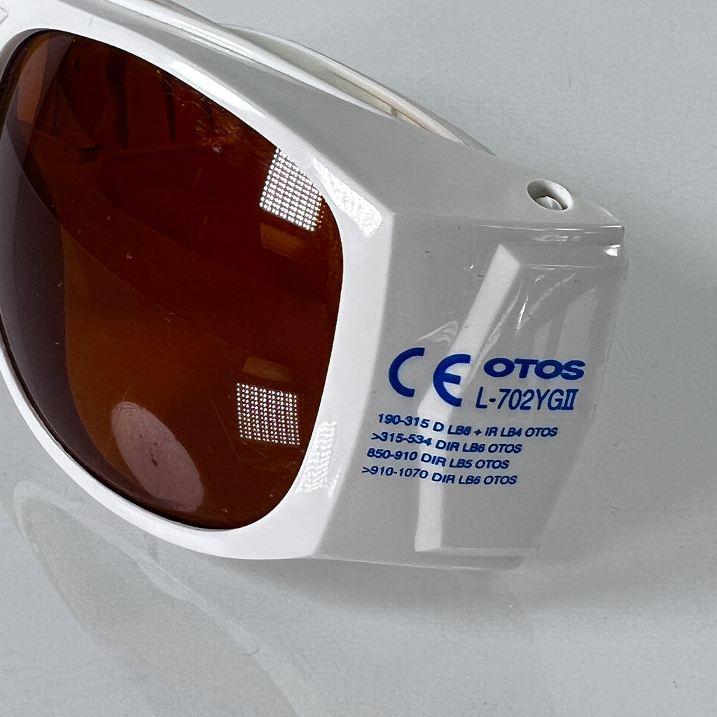 Lutronic OTOS PPE Laser Safety Glasses White Frame Orange Lens 532nm 1064nm OD6