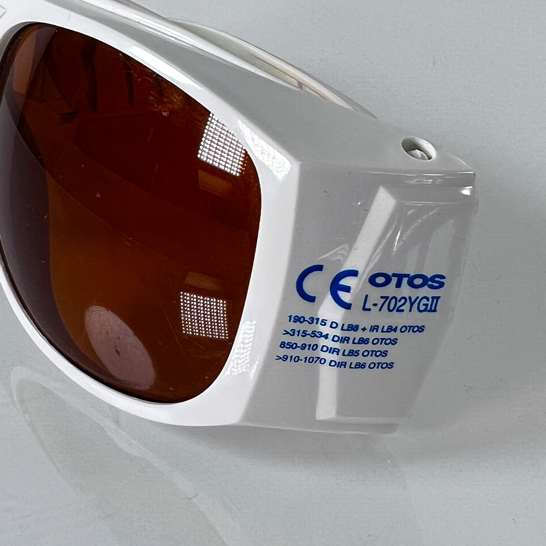 Lutronic OTOS PPE Laser Safety Glasses White Frame Orange Lens 532nm 1064nm OD6