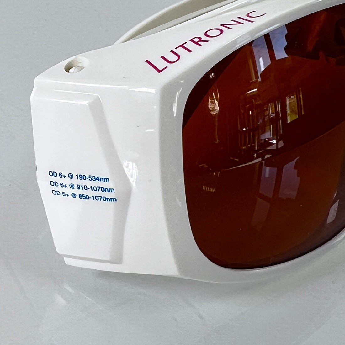 Lutronic OTOS PPE Laser Safety Glasses White Frame Orange Lens 532nm 1064nm OD6