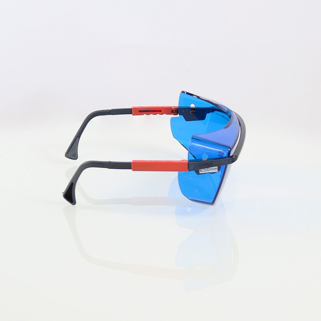 UVEX Optic PPE Laser Safety Glasses Black Frame Blue Lens 650nm OD5 312-9051 Z87