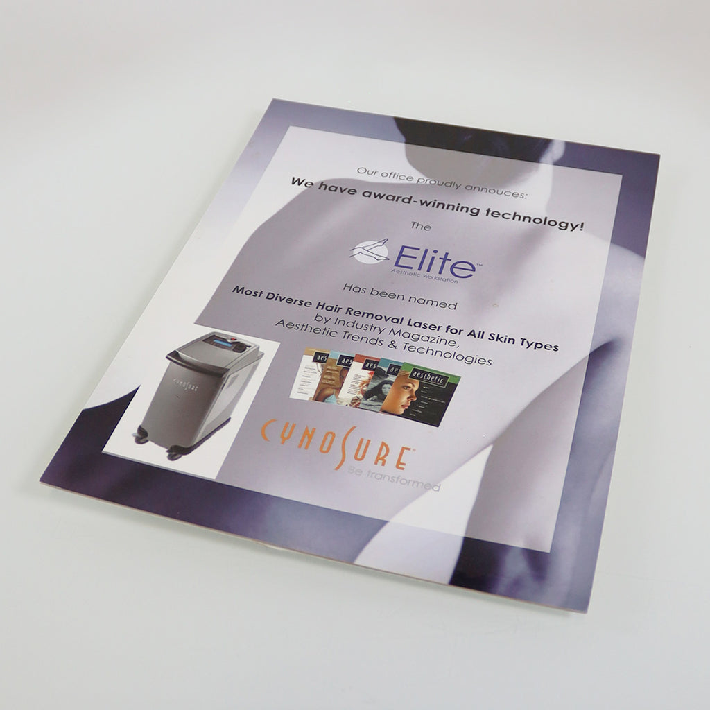 Cynosure Elite Laser Marketing Counter Advertising Display A-Frame Stand 8.5x11