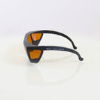 Laser Optic PPE Safety Glasses Black Frame Cracked Orange Lens 532 940 1064 OD6+