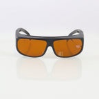 Laser Optic PPE Safety Glasses Black Frame Orange Lens 532 755 1064 OD7+ Cracked