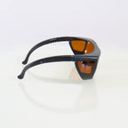 Laser Optic PPE Safety Glasses Black Frame Orange Lens 532 755 1064 OD7+ Cracked