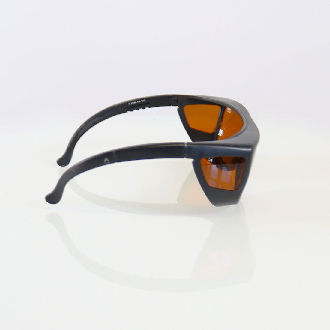 Laser Optic PPE Safety Glasses Black Frame Orange Lens 532 755 1064 OD7+ Cracked