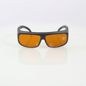 Laser Optic PPE Safety Glasses Black Frame Orange Lens Cracked 532 940 1064 OD6+