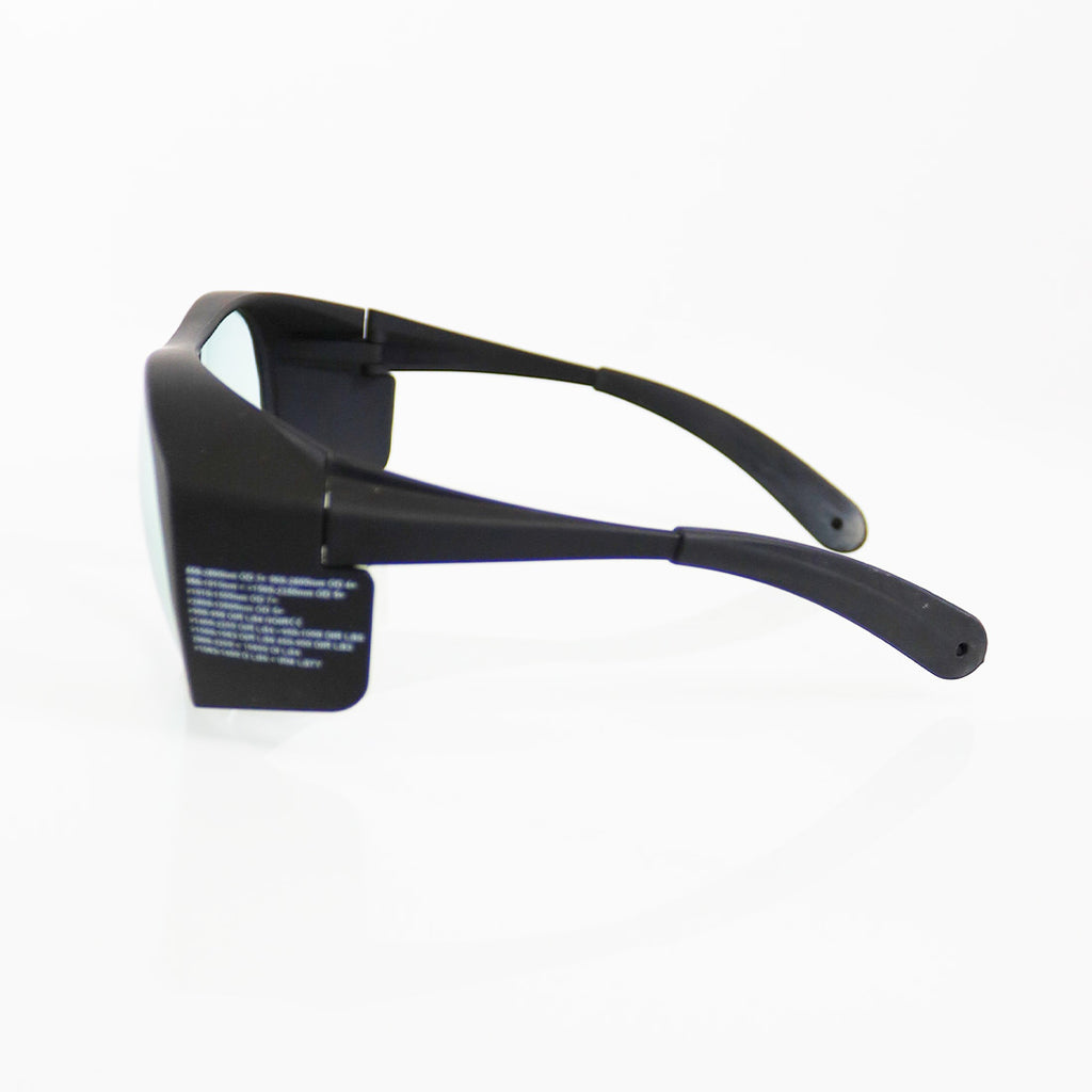 LaserShields PPE Laser Safety Glasses Black Frame Clear Lens 2800-10600nm OD5+