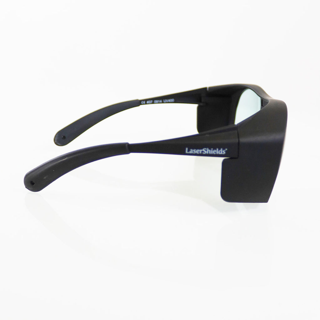 LaserShields PPE Laser Safety Glasses Black Frame Clear Lens 2800-10600nm OD5+