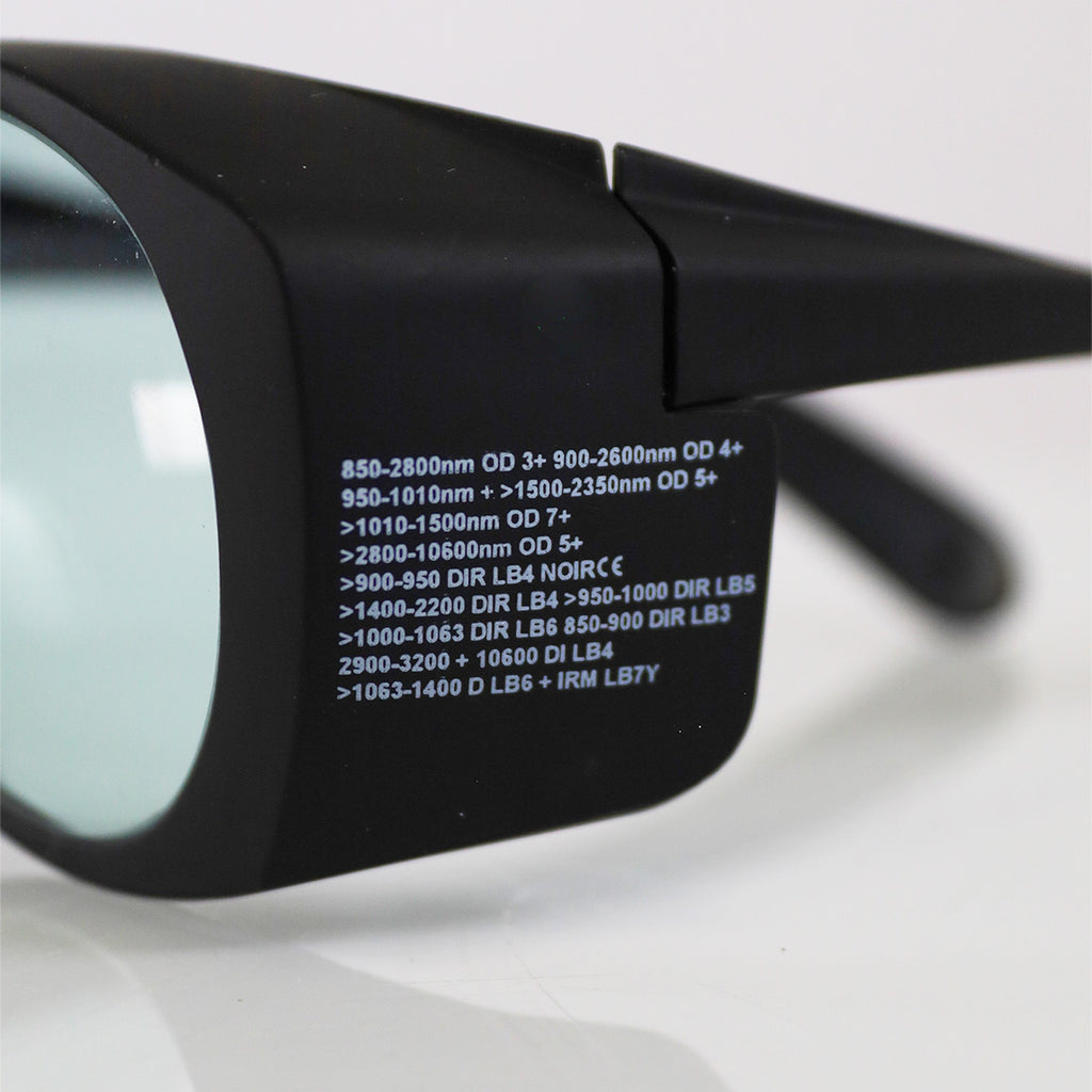 LaserShields PPE Laser Safety Glasses Black Frame Clear Lens 2800-10600nm OD5+