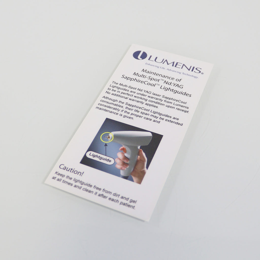 Lumenis M22 Laser Multi-Spot Nd Yag SapphireCool Lightguides Maintenance Sheet