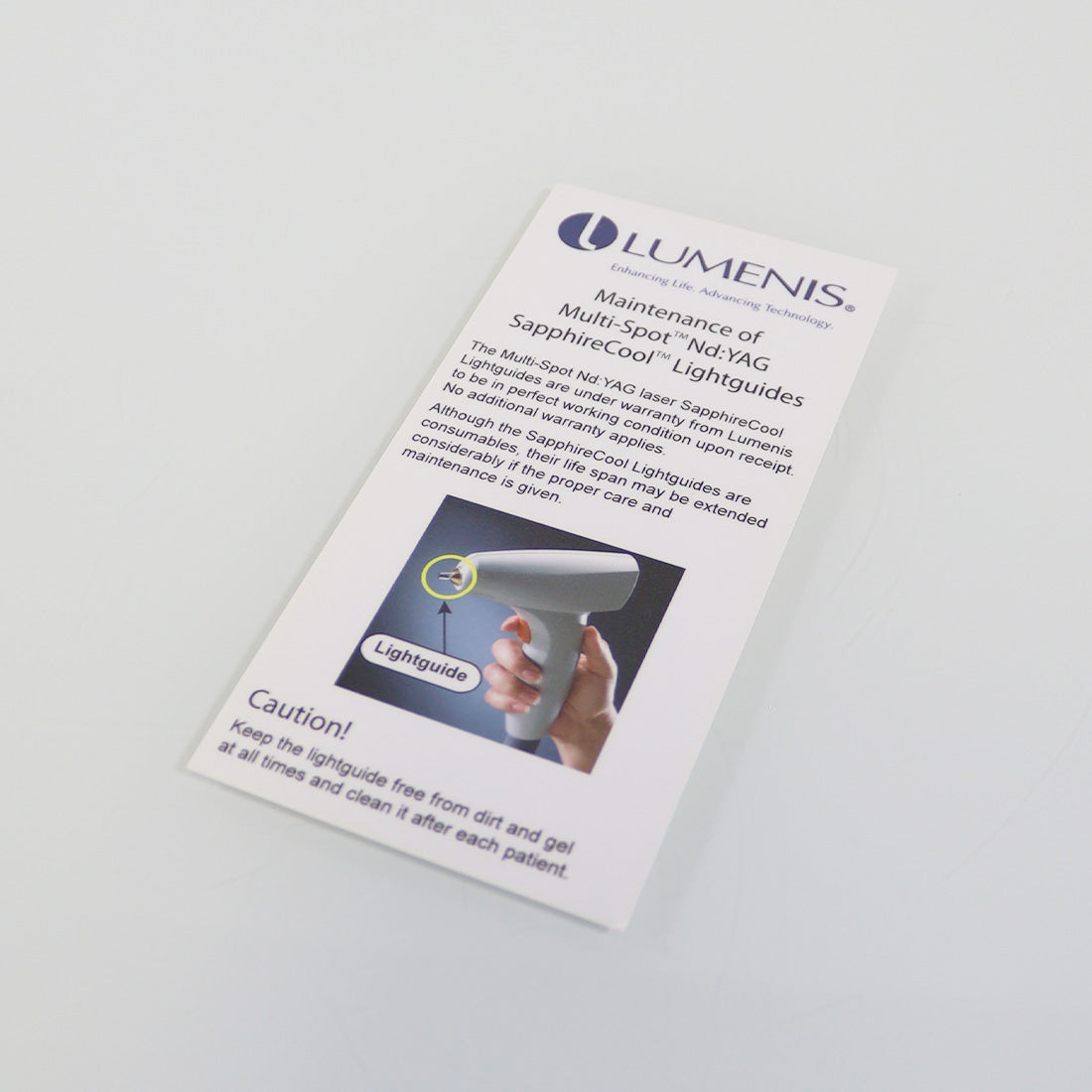 Lumenis M22 Laser Multi-Spot Nd Yag SapphireCool Lightguides Maintenance Sheet
