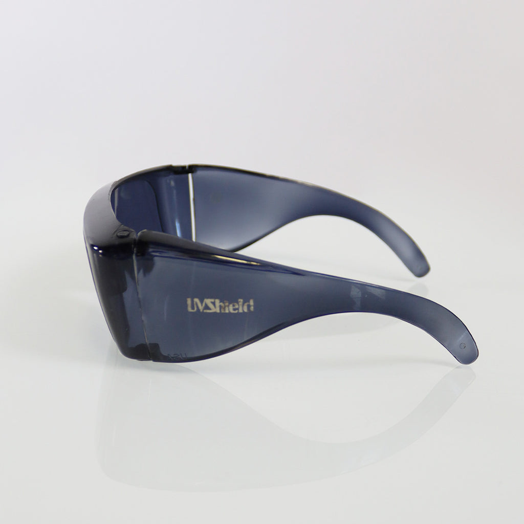 UVShield Optic UV Light PPE Eye Safety Glasses Grey OTF Frame Gray Lens