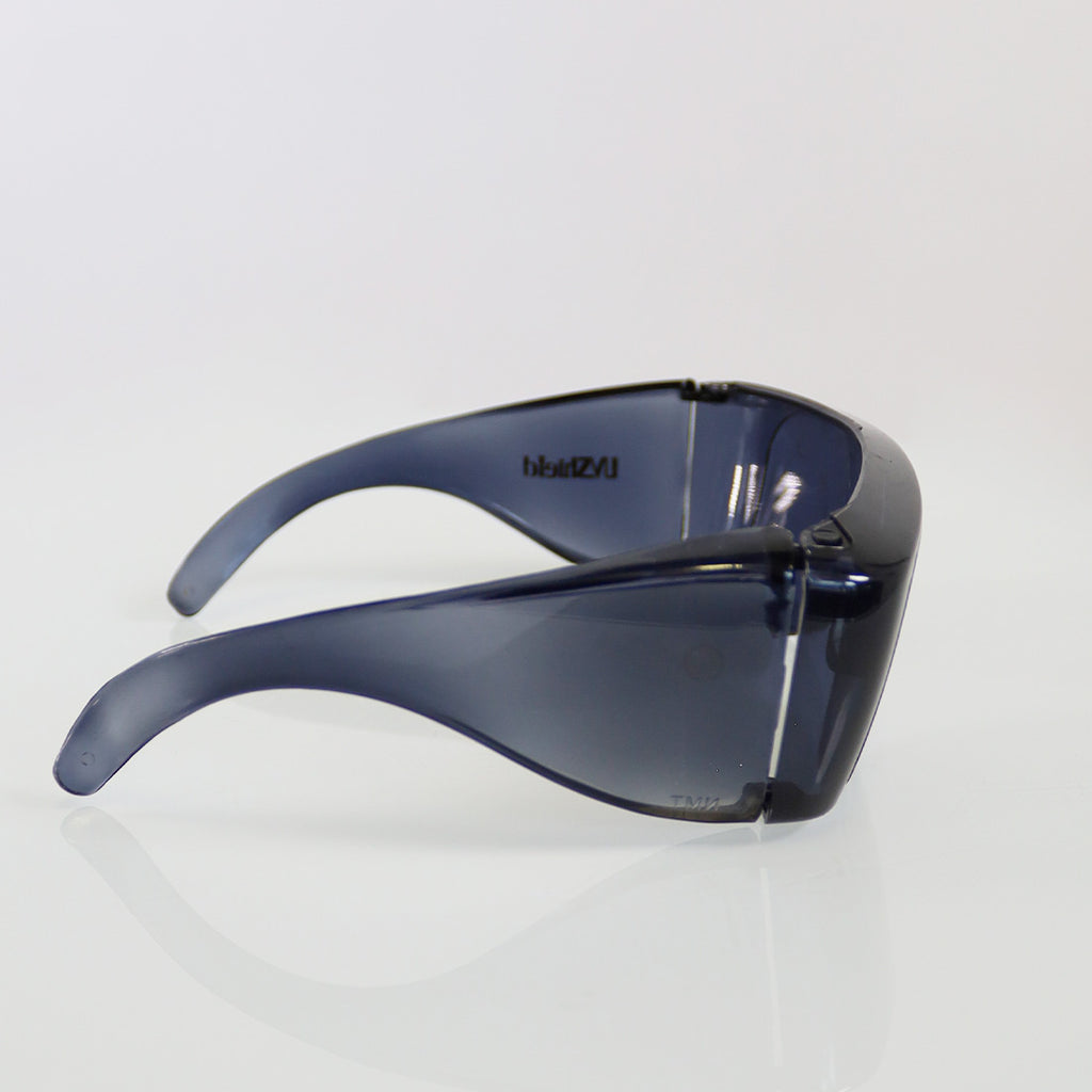 UVShield Optic UV Light PPE Eye Safety Glasses Grey OTF Frame Gray Lens