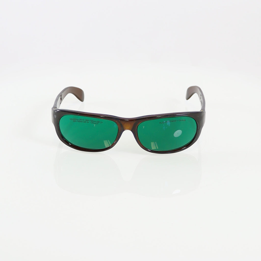 Ellipse PPE Laser IPL Safety Glasses Amber Frame Green Lens 190-400nm OD5+