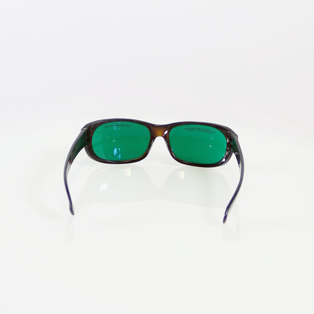 Ellipse PPE Laser IPL Safety Glasses Amber Frame Green Lens 190-400nm OD5+