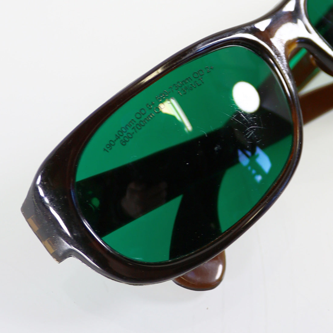 Ellipse PPE Laser IPL Safety Glasses Amber Frame Green Lens 190-400nm OD5+