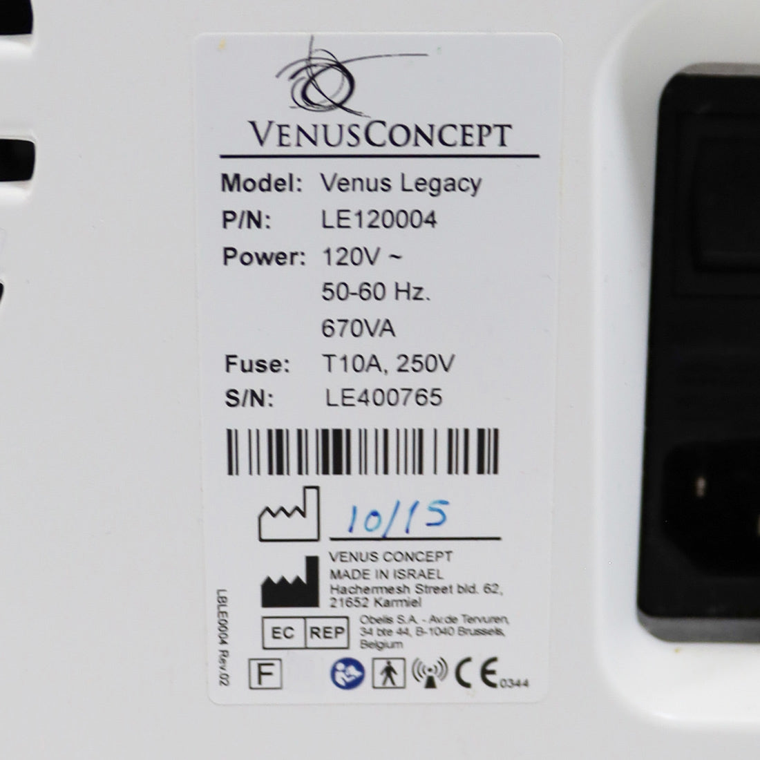 2015 VenusConcepts Legacy RadioFrequency RF Cellulite Wrinkle Reduction Shaping