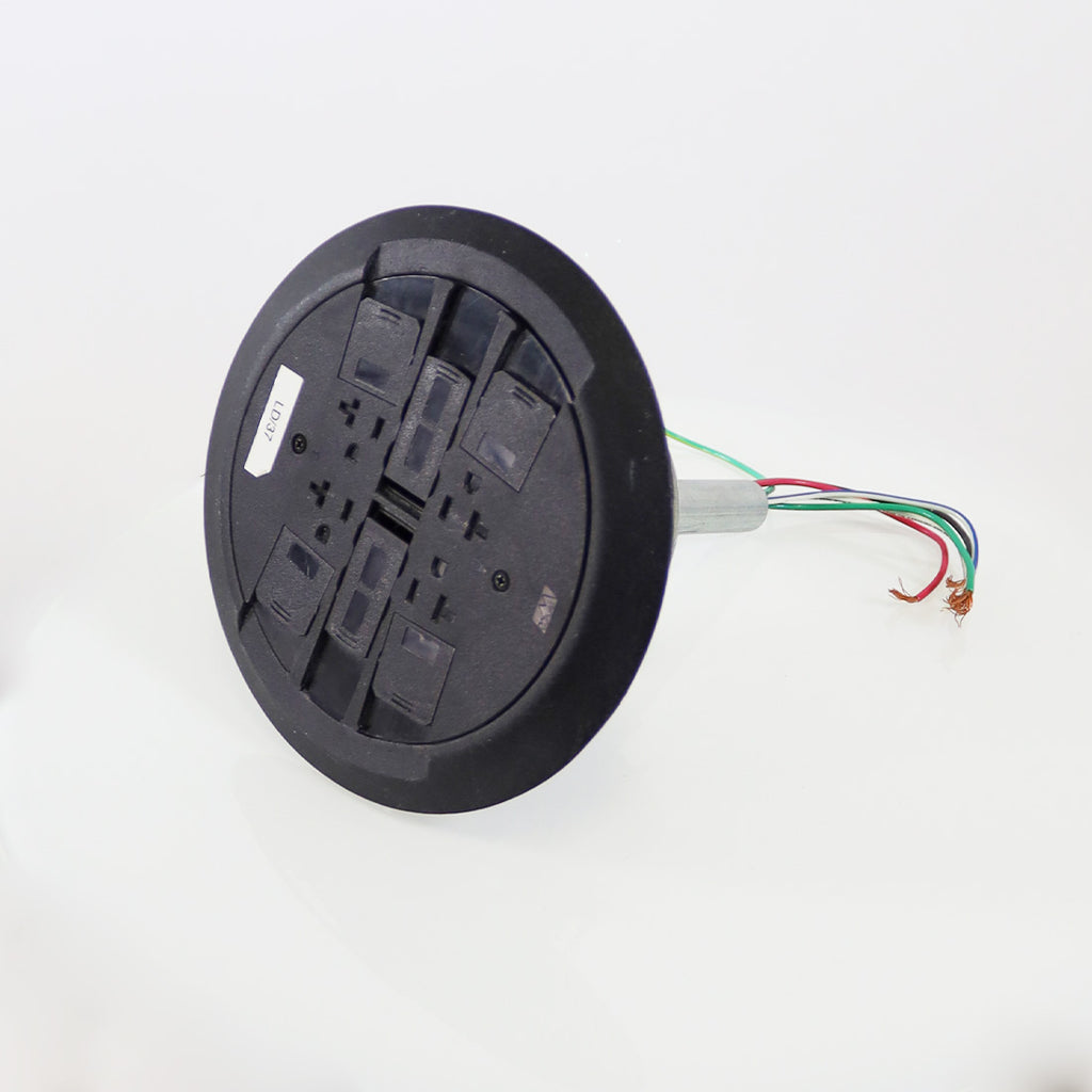 RC4 Multi-Service Electrical Floor Box Poke-Thru Assembly 20A Black Circle 8.5in