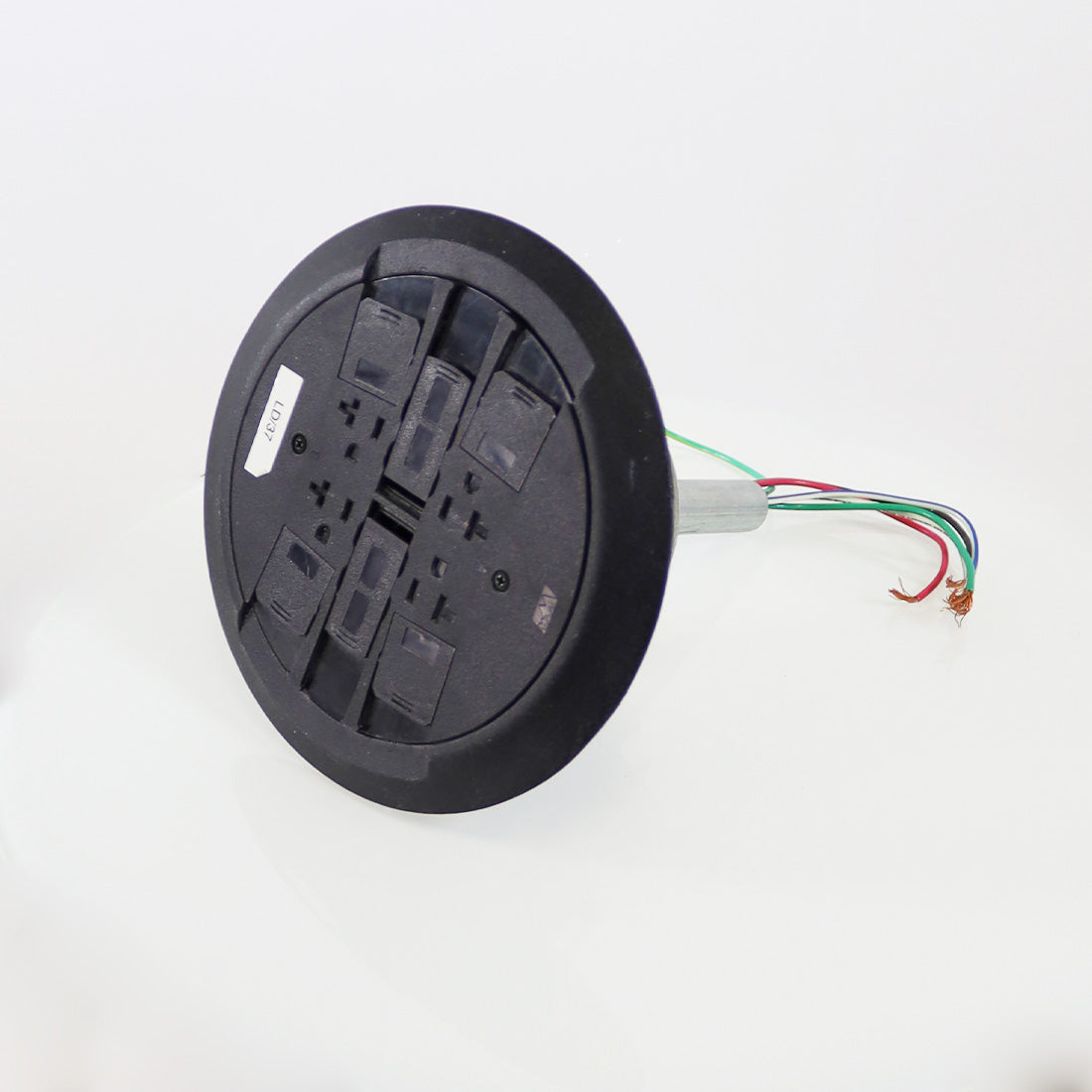 RC4 Multi-Service Electrical Floor Box Poke-Thru Assembly 20A Black Circle 8.5in
