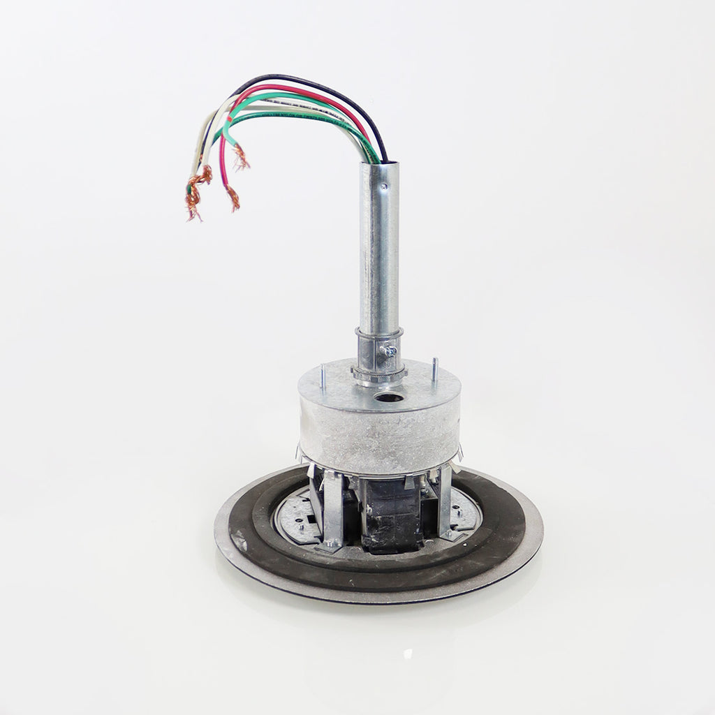 RC4 Multi-Service Electrical Floor Box Poke-Thru Assembly 20A Black Circle 8.5in