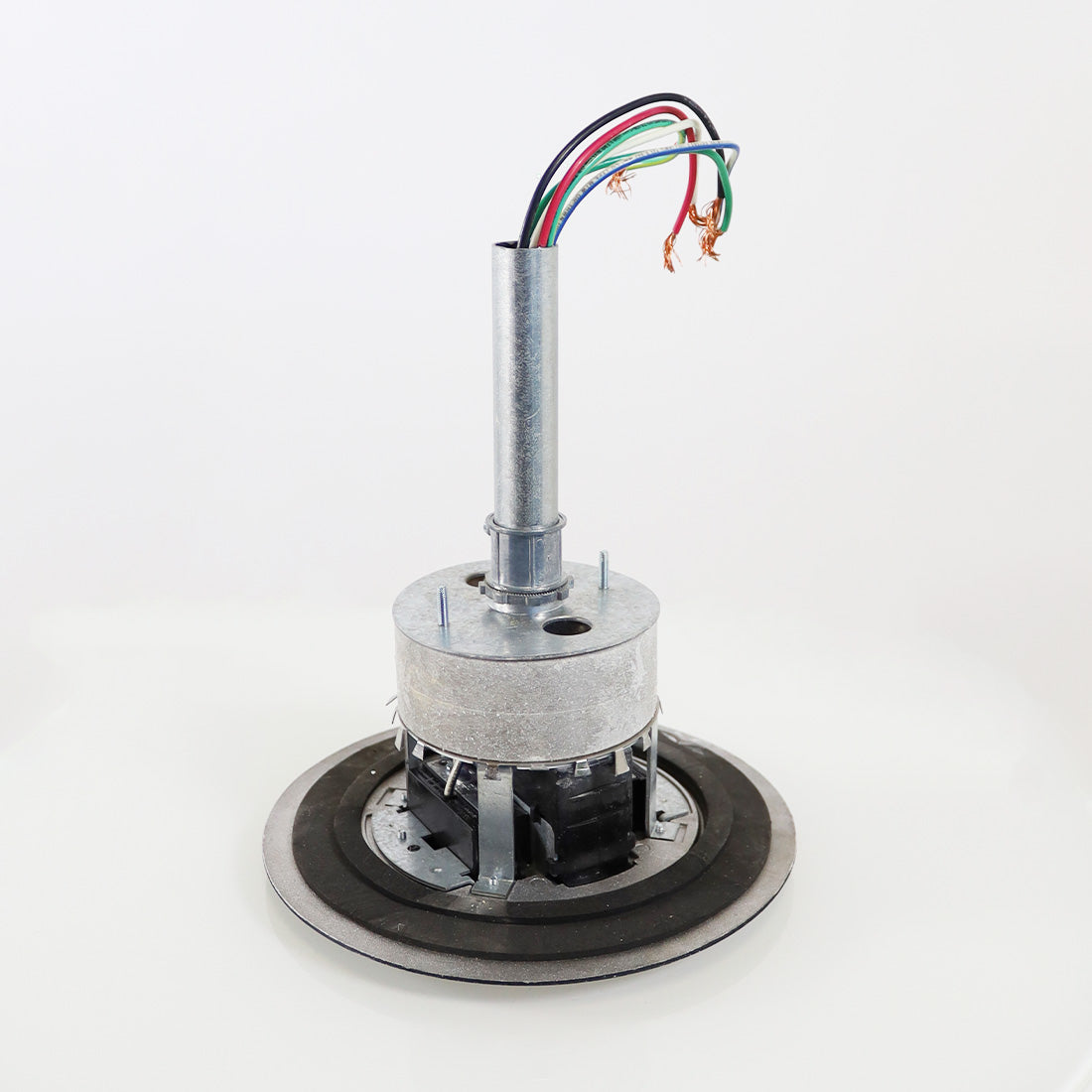 RC4 Multi-Service Electrical Floor Box Poke-Thru Assembly 20A Black Circle 8.5in