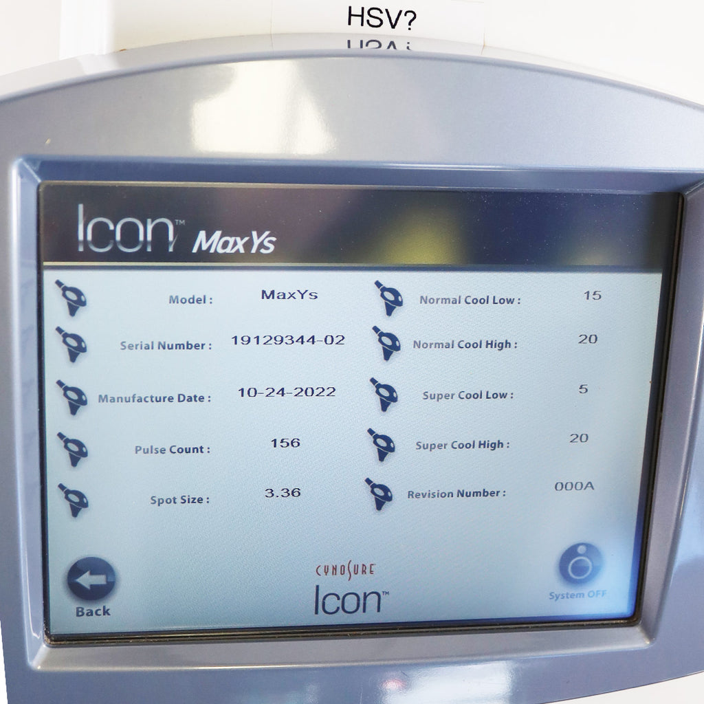 2011 Cynosure Palomar Icon IPL Laser System Hair Removal Acne MaxR MaxYs 1540