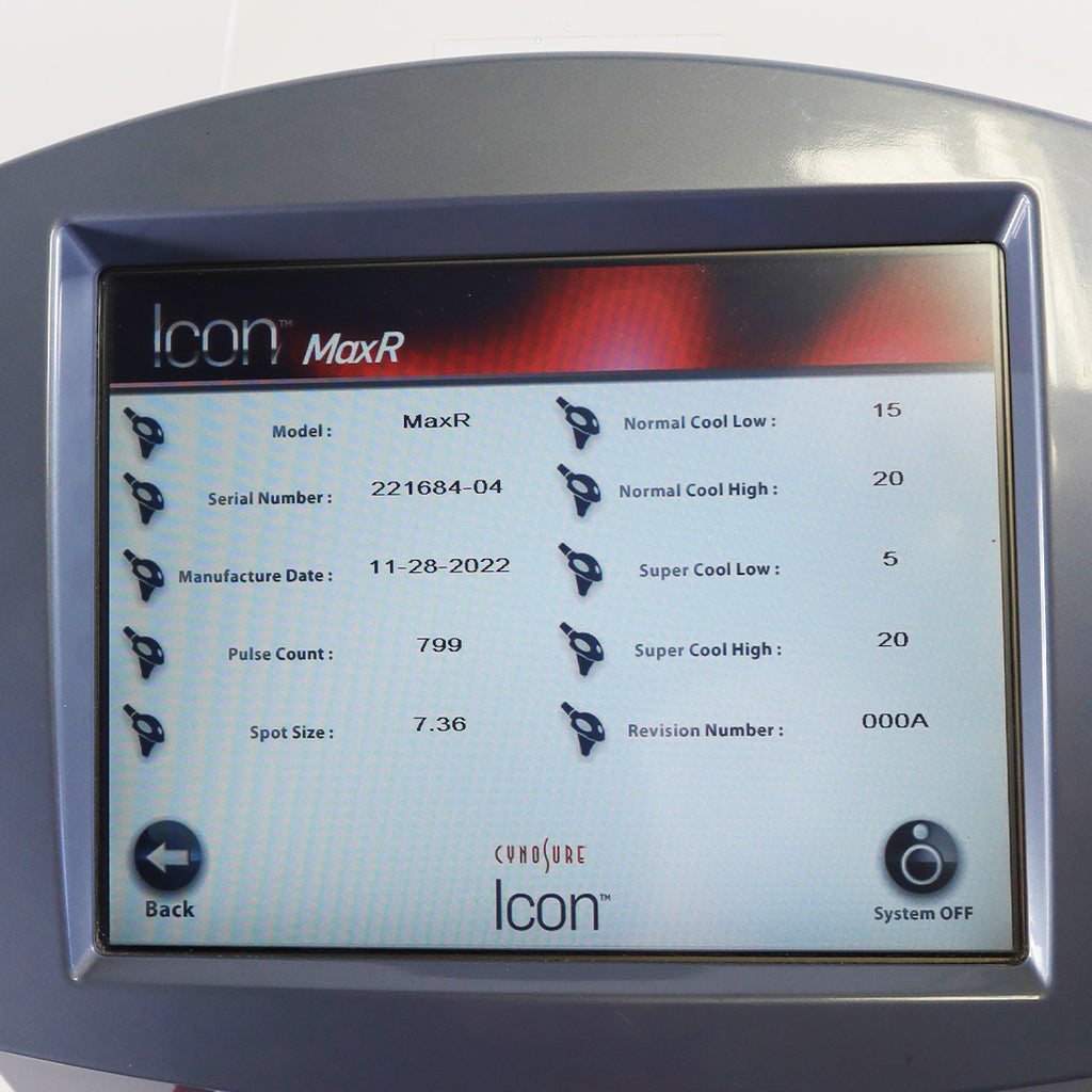 2011 Cynosure Palomar Icon IPL Laser System Hair Removal Acne MaxR MaxYs 1540