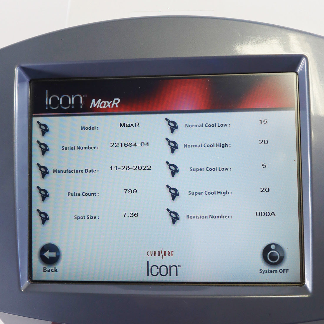 2011 Cynosure Palomar Icon IPL Laser System Hair Removal Acne MaxR MaxYs 1540