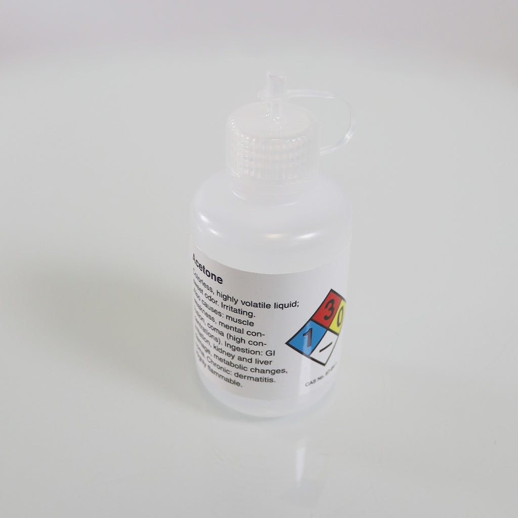 Small Bottle Narrow Spout Acetone Dispenser 7000190 Clearly Labeled for Safety