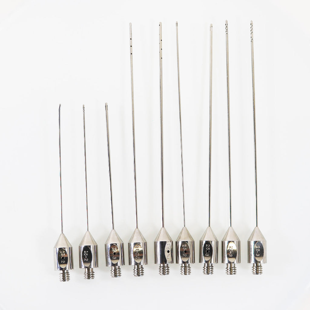 Cannula Needle Aspiration Suction Blunt Nose Multi-Port Variety 9 Pcs Cannulae