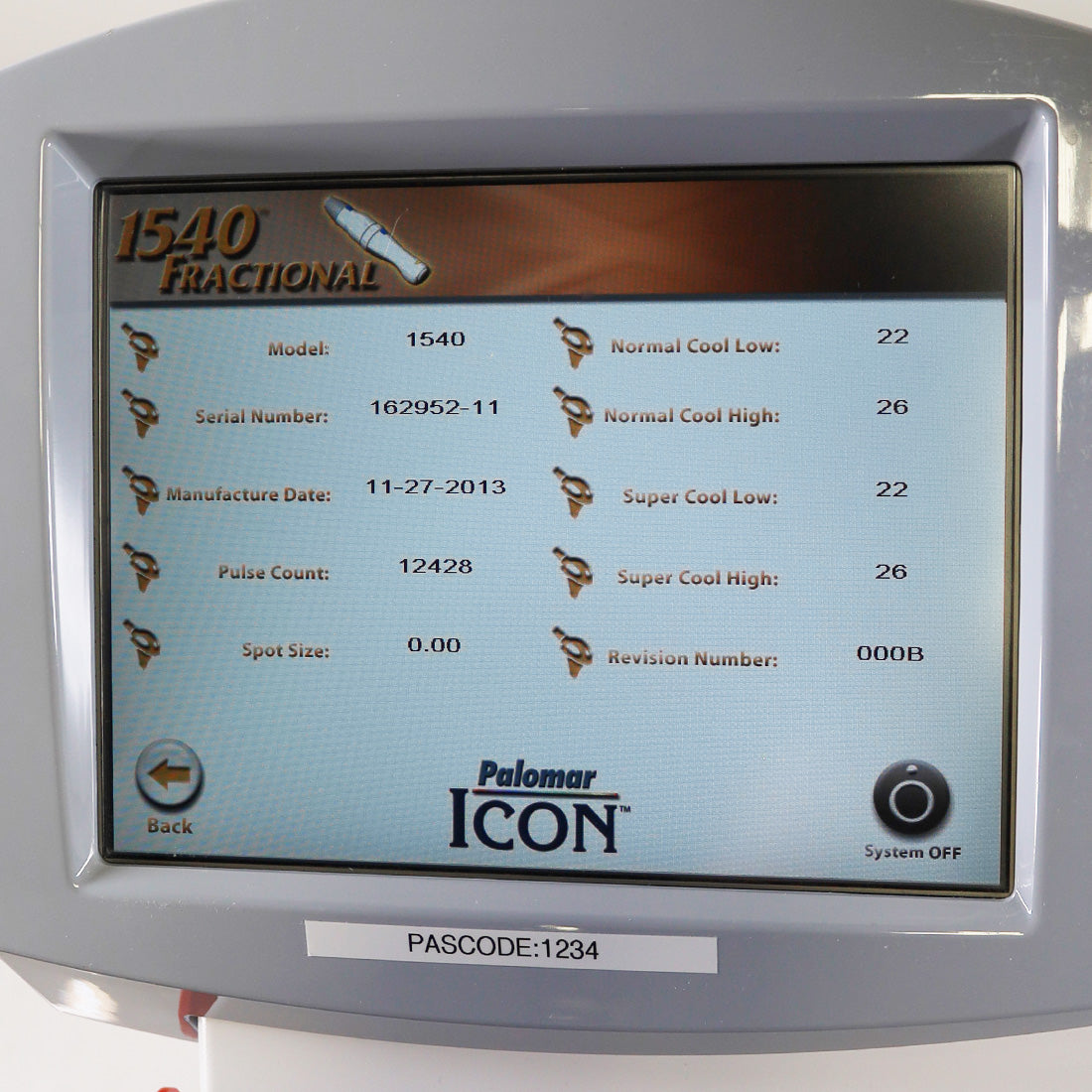 2017 Palomar Icon IPL Laser Fractional 1540 Hair Removal Vascular Skin Resurface