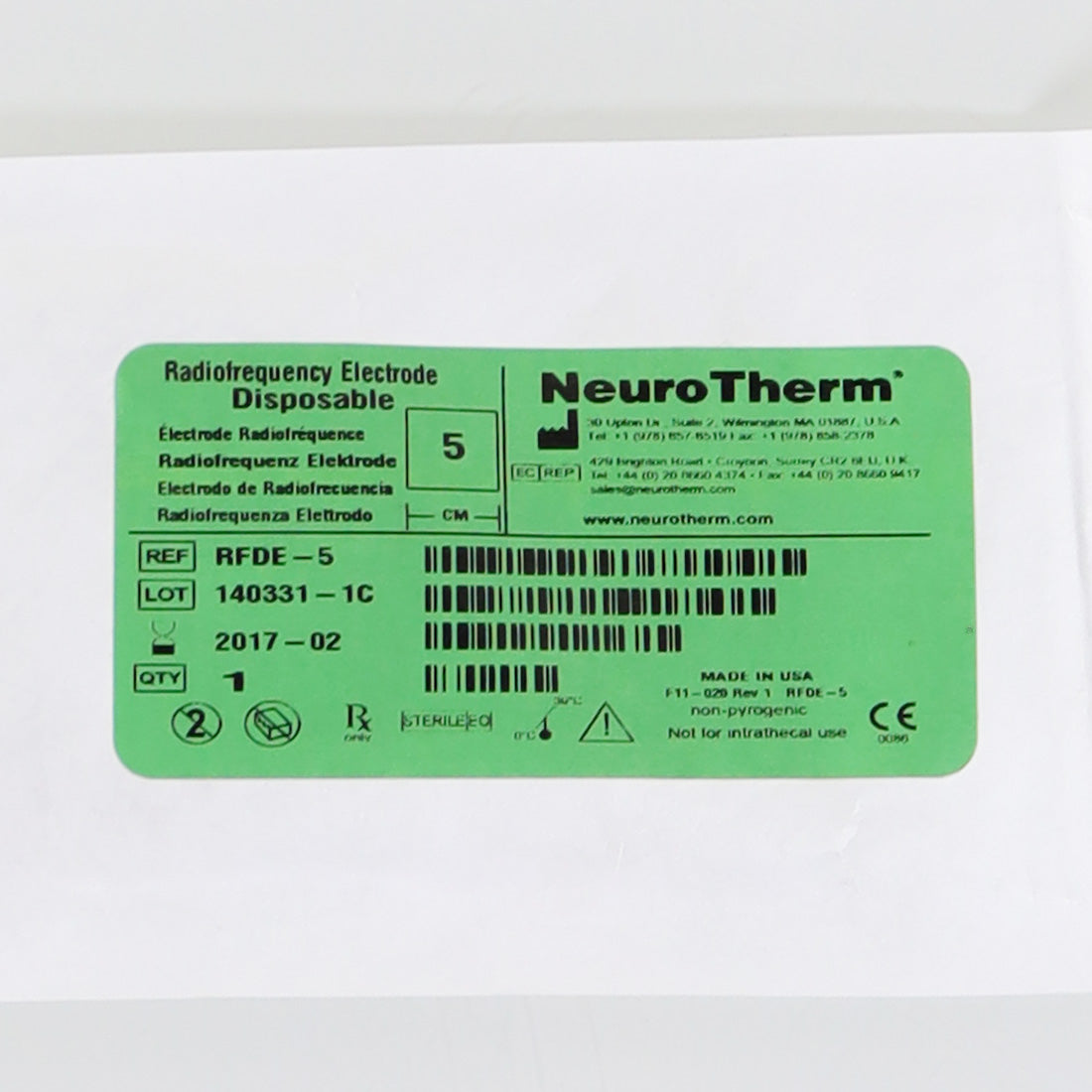 Thermi Aesthetics ThermiRF D-Kit-5-22 Partial Disposable Electrode Kit Curved