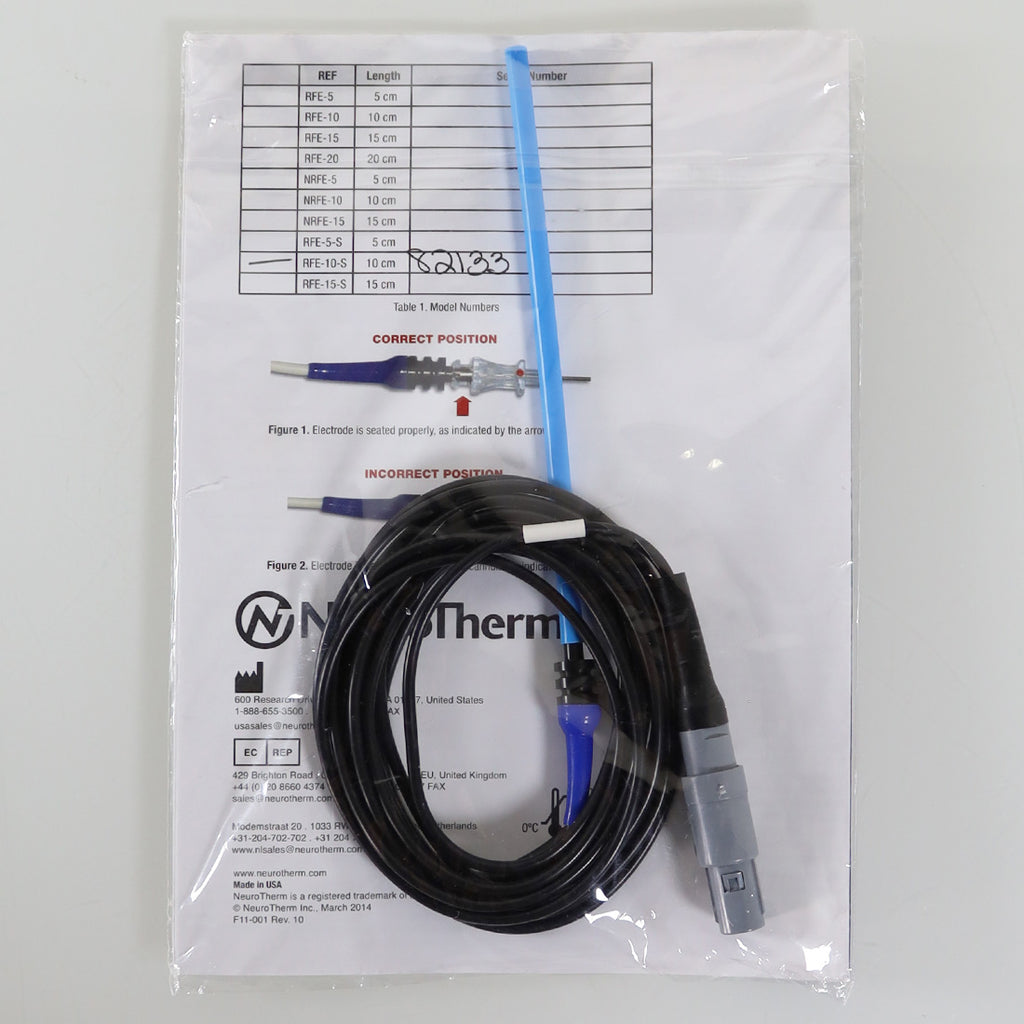 NeuroTherm Reusable RF Thermocouple Electrode RFE-10-S 10cm Length
