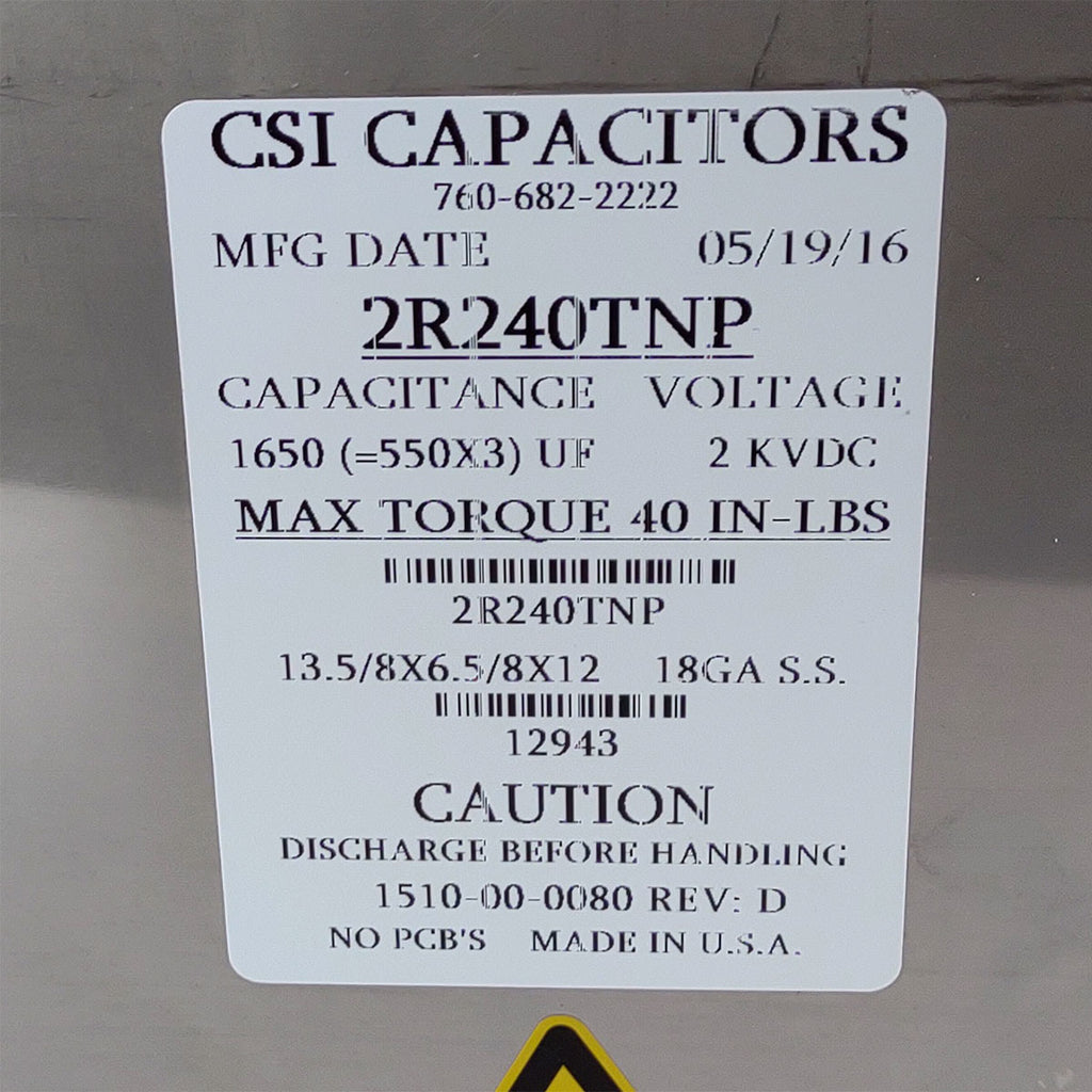 Candela GentleLASE High Voltage Capacitor Bank Factory New 1510-00-0080 2R240TNP