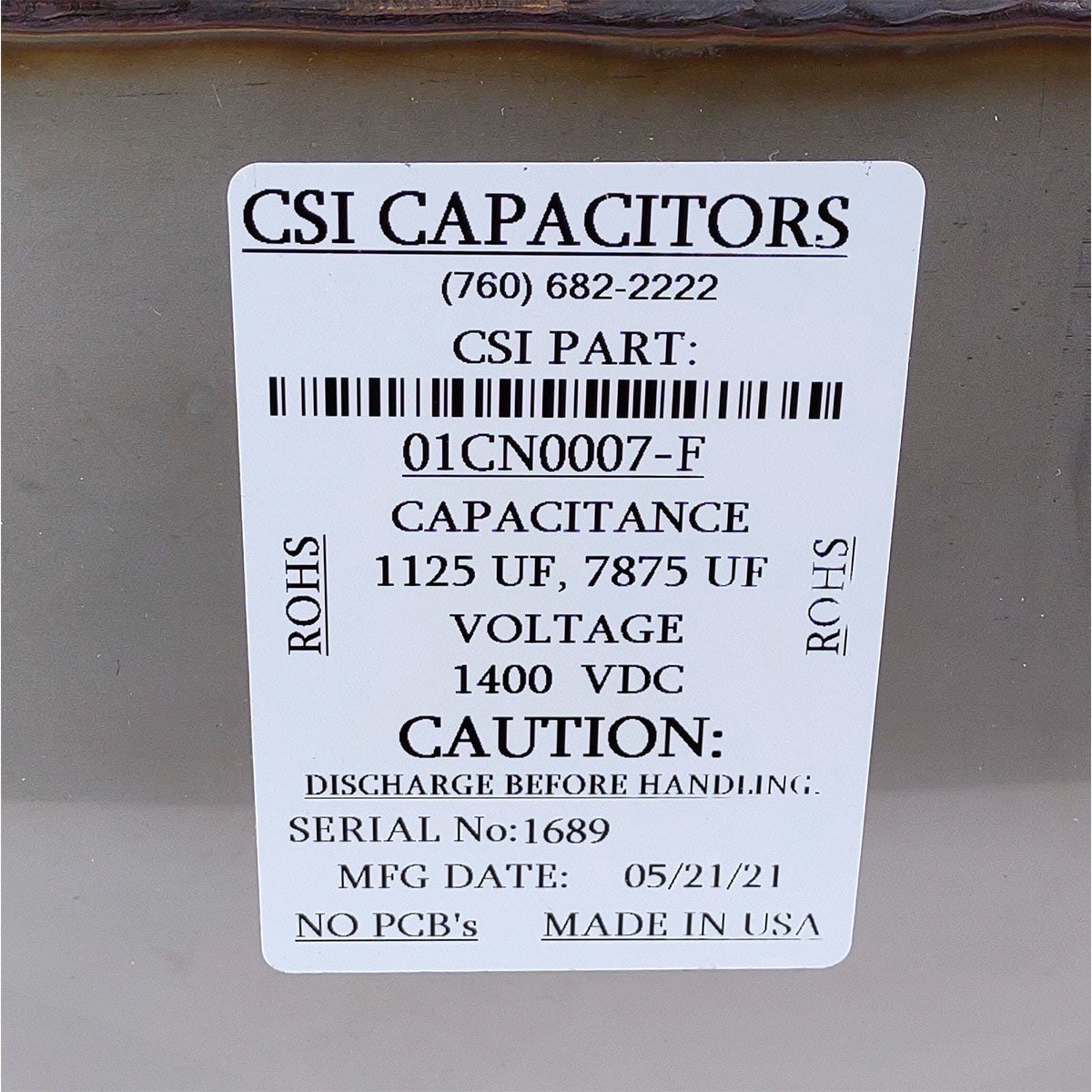 Candela GentleMax High Voltage Capacitor Factory New 1510-00-7010 GMAX 01CN0007F